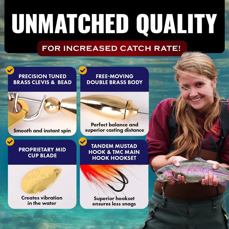 RoxStar Lures RoxStar Fly Strikers Proven Nationwide to Out-Fish Any Spinner | Hand-Tied in The USA | Most Versatile Fishing Spinner Ever! Trout Lure Also for Bass & Steelhead | Stop Fishing - Start Catching - Image 5